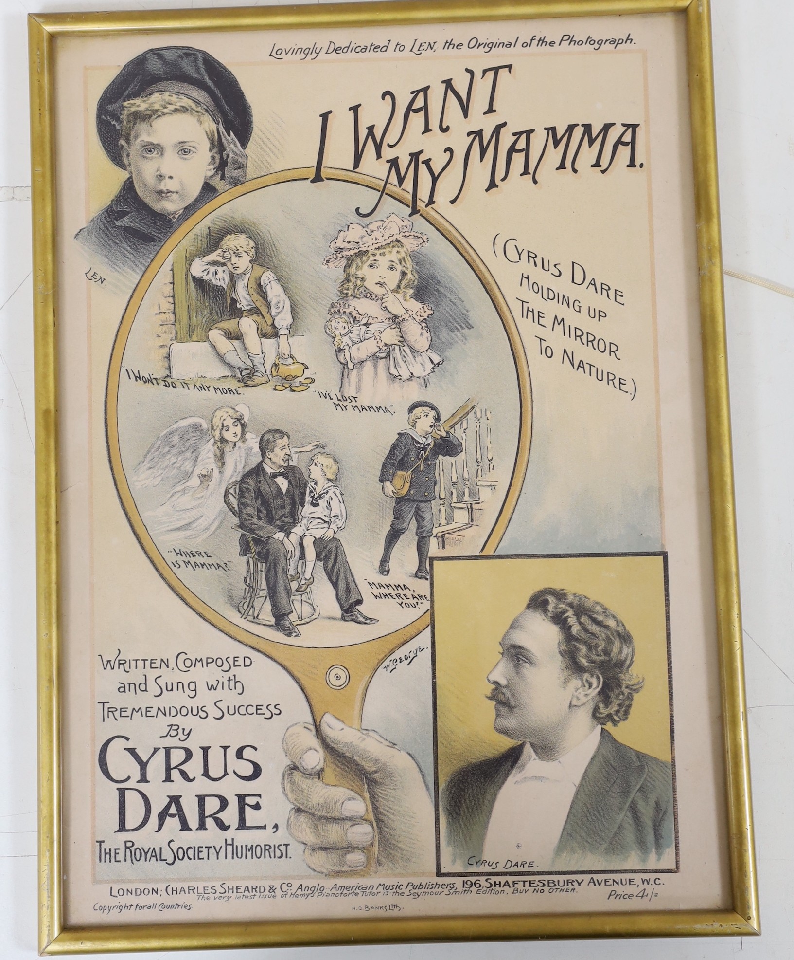 Four assorted Victorian music / play bills, Cyrus Dare 'I Want My Mumma', 'Manteaux Noirs', 'The Paul-Y-Toole-Why-Technic' and 'Faust Quadrille', approximately 33 x 24cm